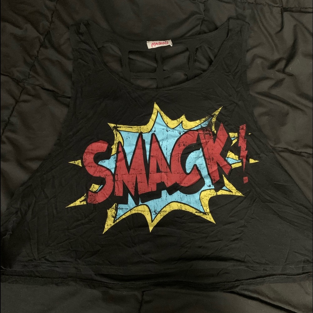comic book Smack crop-top